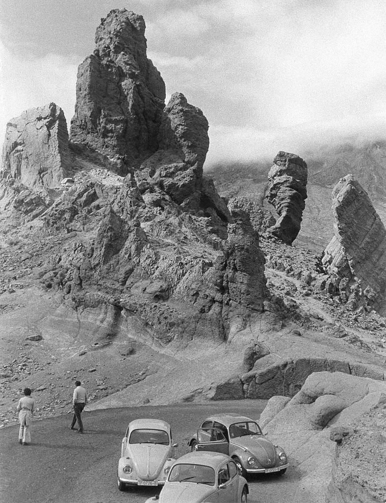 Rock formations 'Los Roques' in the volcanic crater area 'Las Canadas' - 1973