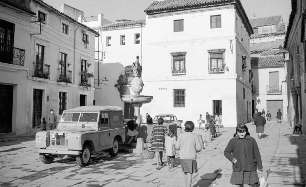 The "Plaza del Potro", 1975, Cordoba, Andalusia, Spain.