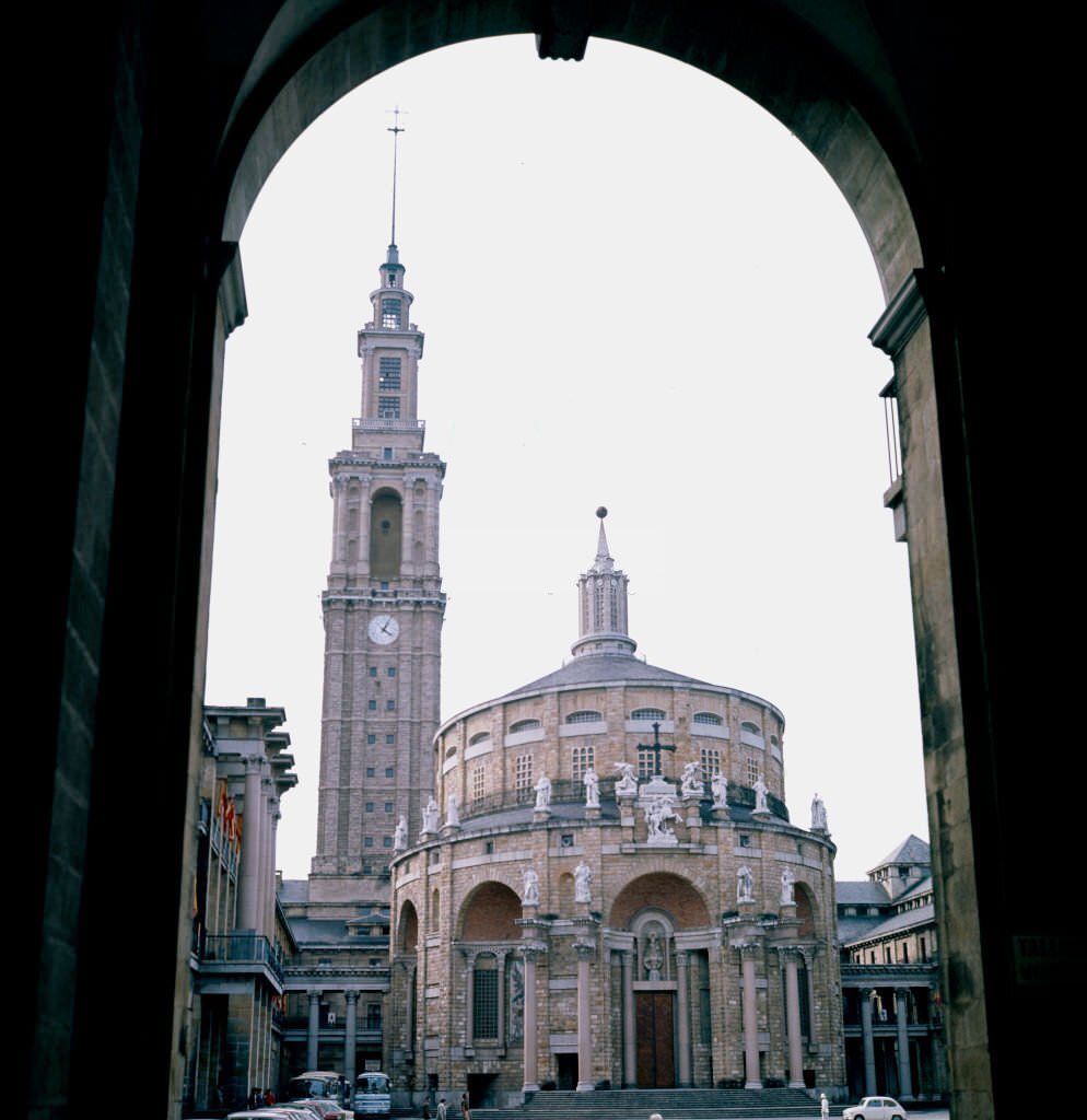 The round church, within the University “Laboral” of Gijón, Spain, 1975.