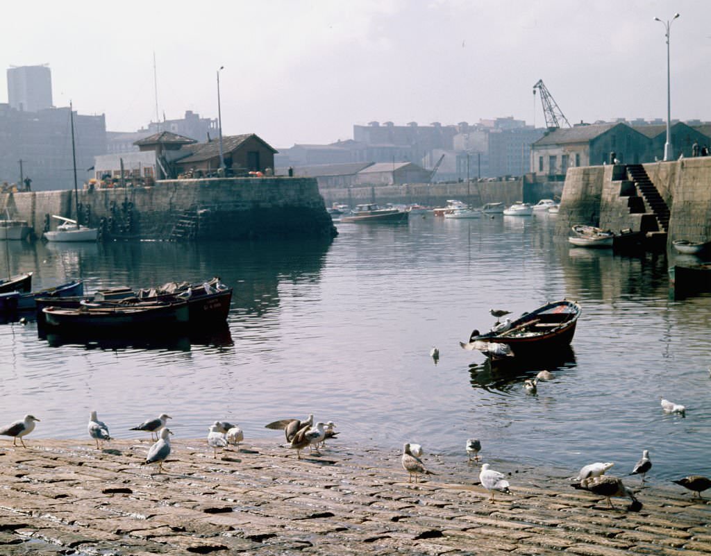 Port of Gijon, Asturias, Spain, 1975.