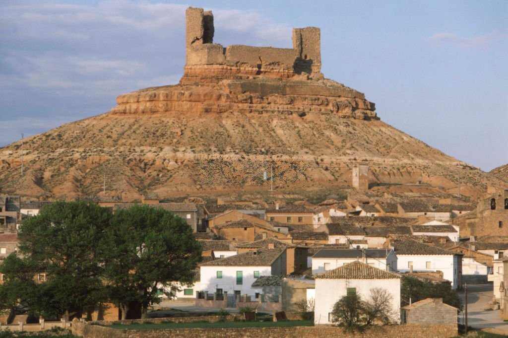 Montuenga Castle in Montuenga de Soria, in May 1985, Spain.