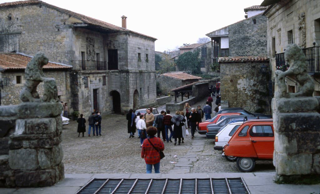 Calle del Rio in Santillana del Mar, Cantabria, Spain, 1985.