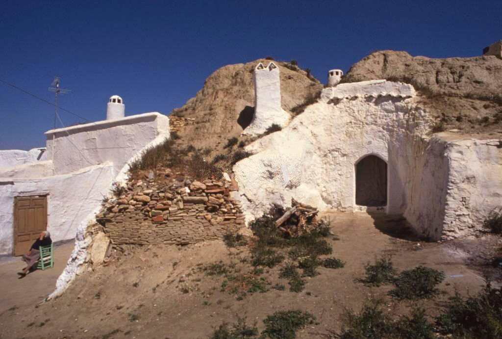 Cave dwellings in Guadix, Spain.