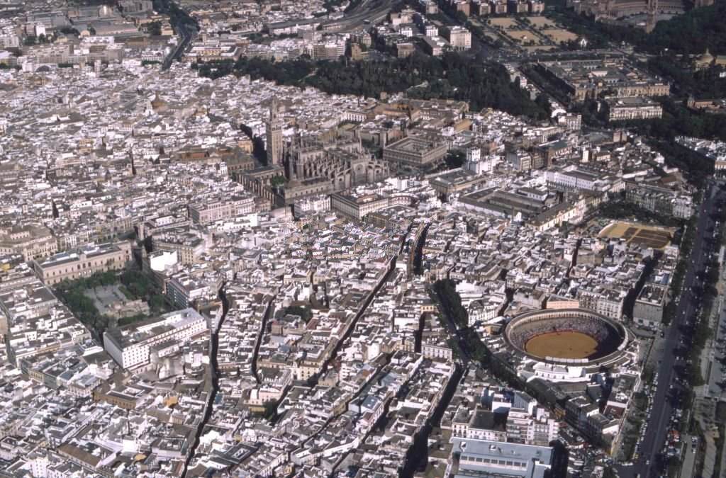 View of the city of Seville, Andalusia, Spain.