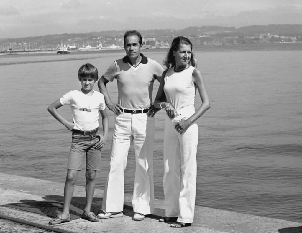 Spanish soccer player Luis Suarez and family, 1980, La Coruna, Spain.