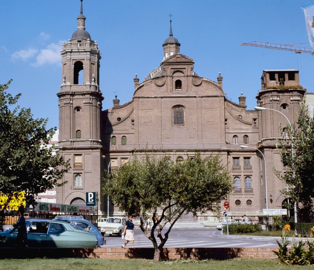 Exterior view of the Church Santiago El Mayor, Zaragoza, Aragon, Spain, 1984.
