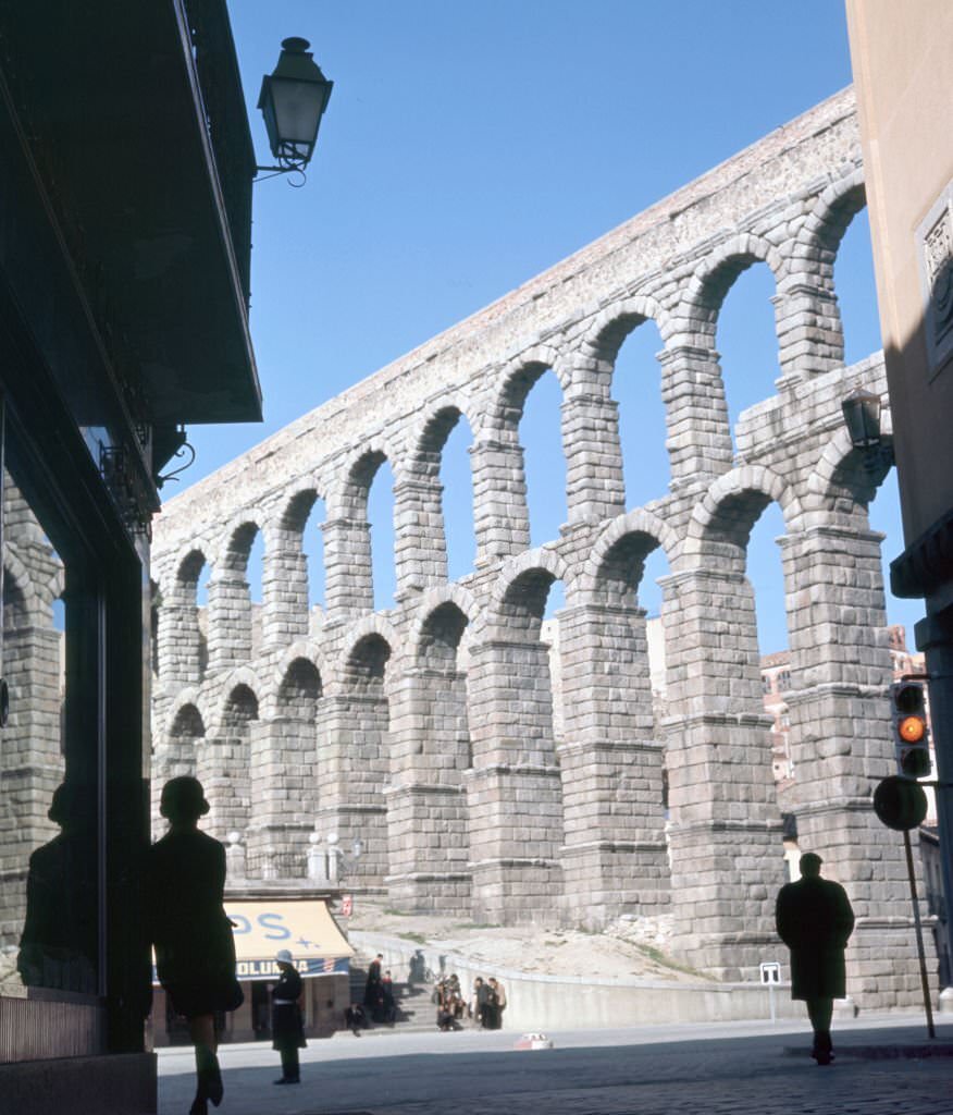 The roman Acueduct, 1982, Segovia, Castilla y Leon, Spain.