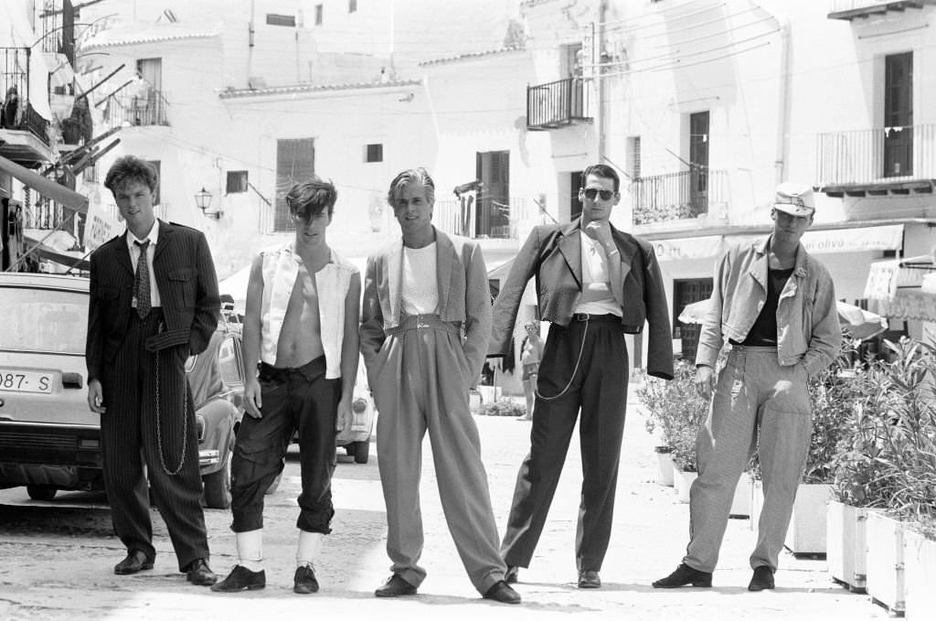Spandau Ballet, music group in Ibiza, Spain, July 1981.