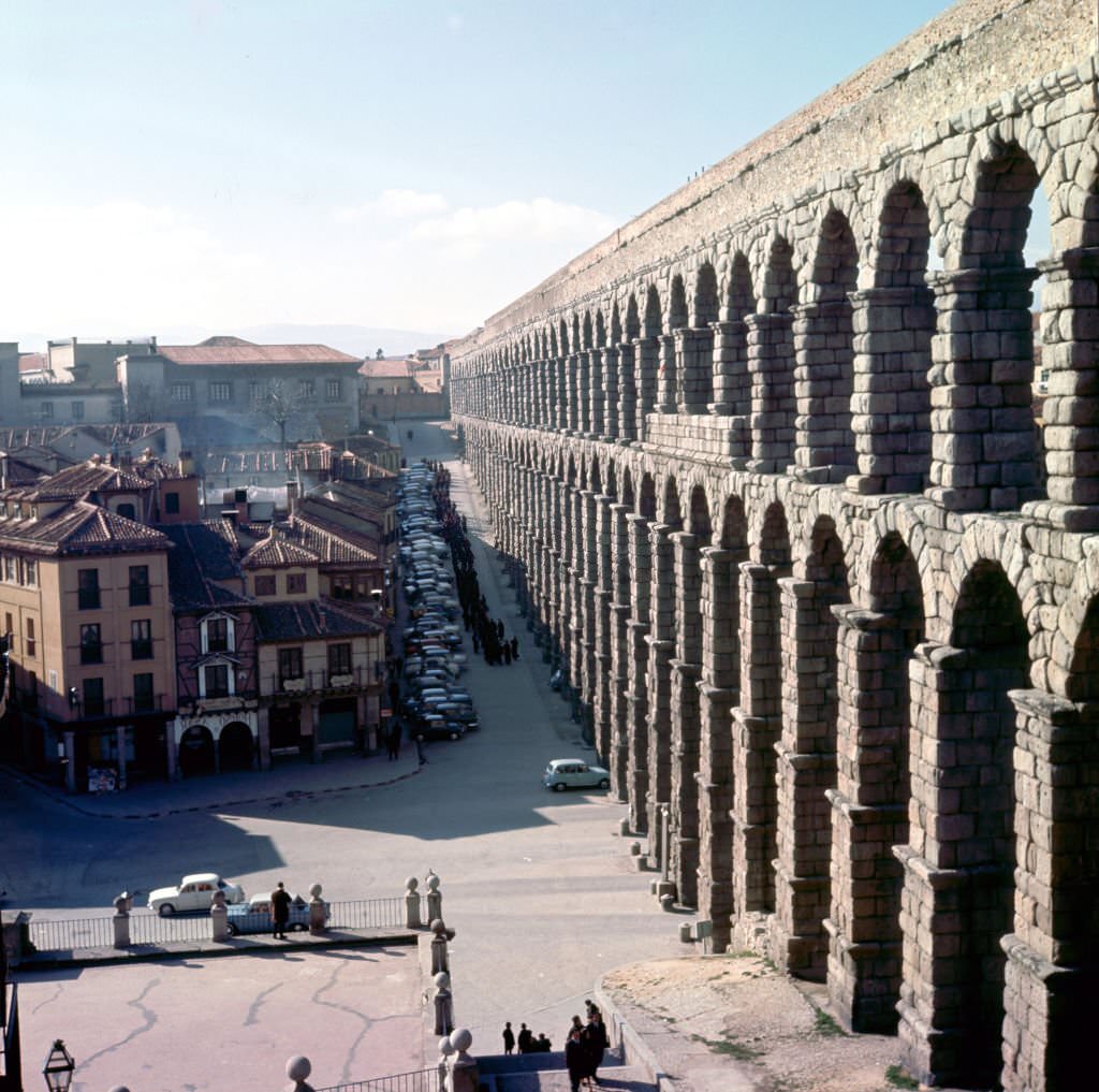 The roman Acueduct , 1982, Segovia, Castilla y Leon, Spain.