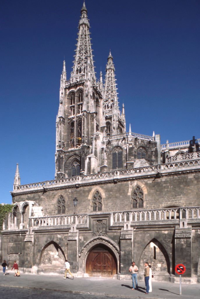The Cathedral of Saint Mary of Burgos, in October 1985, Spain.