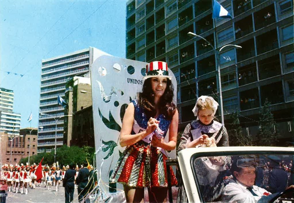 Pamplona promenade during the Spring Festival and within the event called "International Maja Contest", 1972