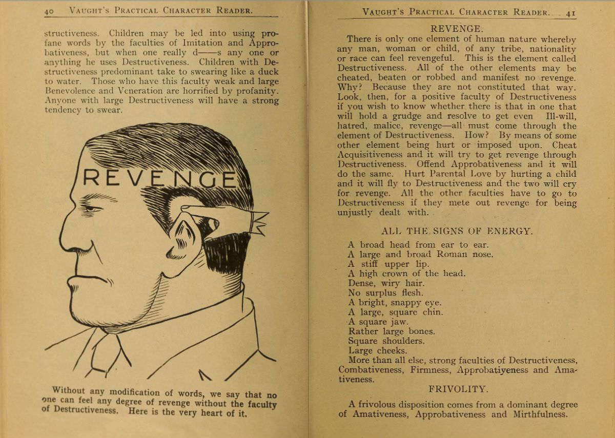 1902 Phrenology Book that determined a person's Personality based on the shape of his Head and other Facial Features