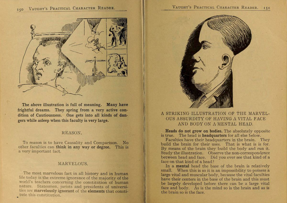 1902 Phrenology Book that determined a person's Personality based on the shape of his Head and other Facial Features