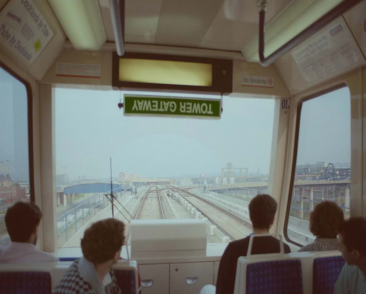 On the DLR travelling from Westferry to Poplar, 1988