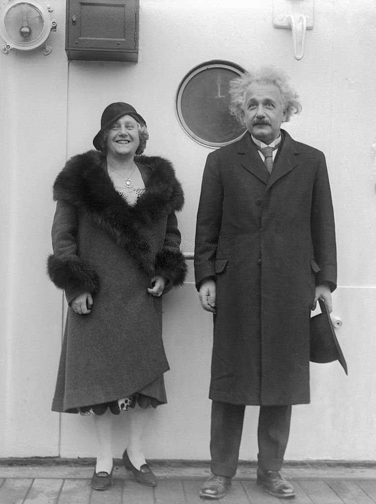 Albert Einstein with Maria Jeritza at New York's Metropolitan Opera.