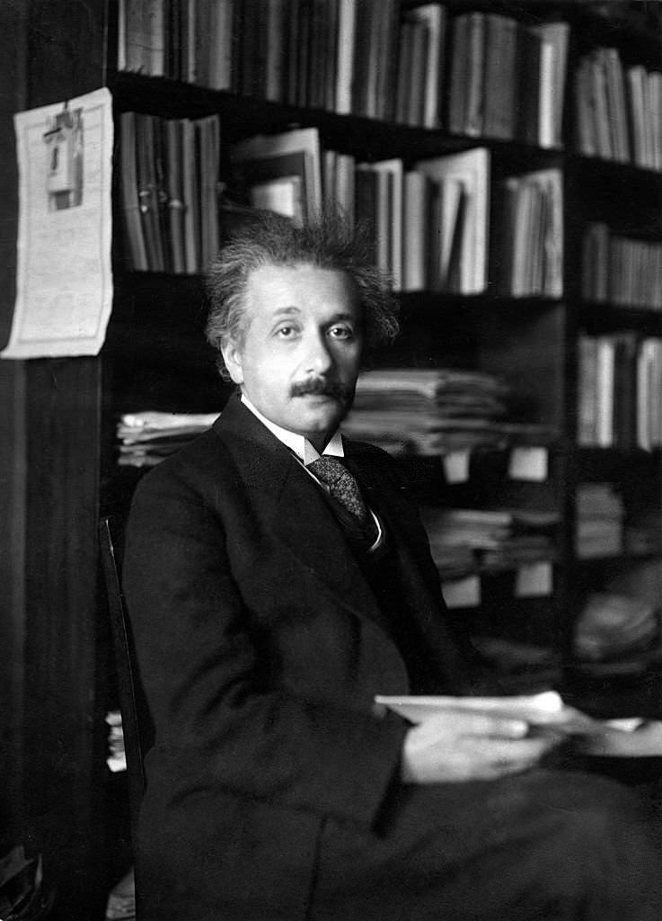 Albert Einstein in his workroom, 1955