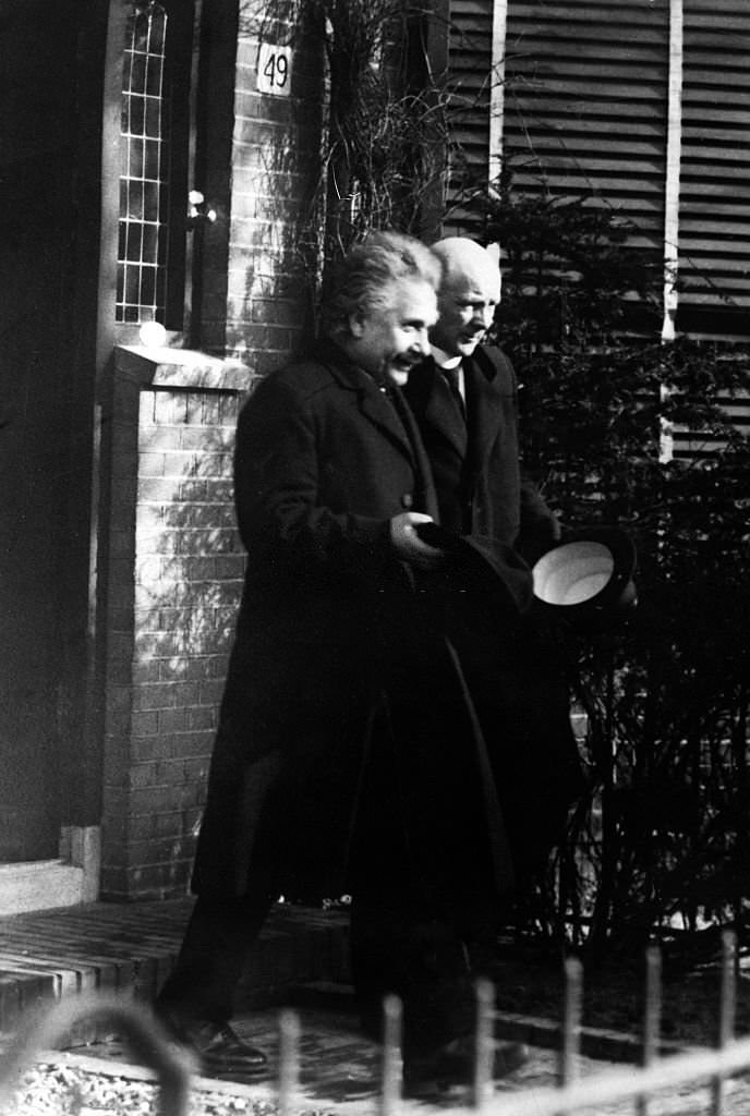 Albert Einstein after the funeral of Hendrik Antoon Lorentz, 1928