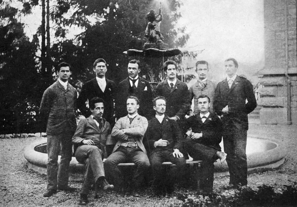 Albert Einstein with his graduation class at Cantonal School, Aarau, Switzerland.