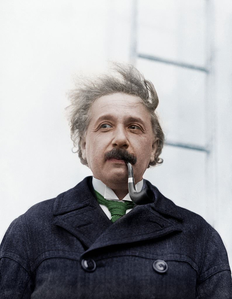 Albert Einstein on his arrival in New York from Europe on the SS Rotterdam, 2nd April 1921.