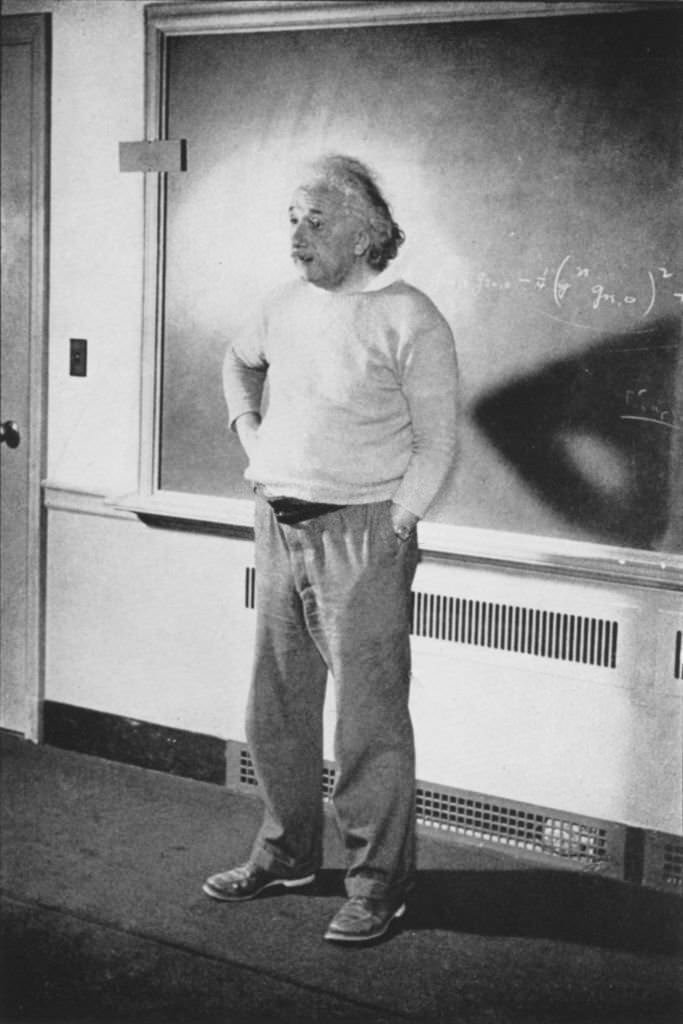Albert Einstein in his study at Institute of Advanced Study, Princeton, 1940