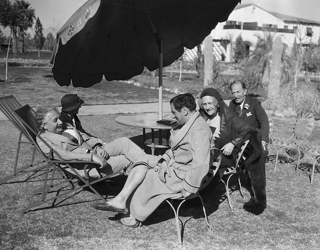 Albert Einstein Chatting with Ernst Lubitsch and Others.