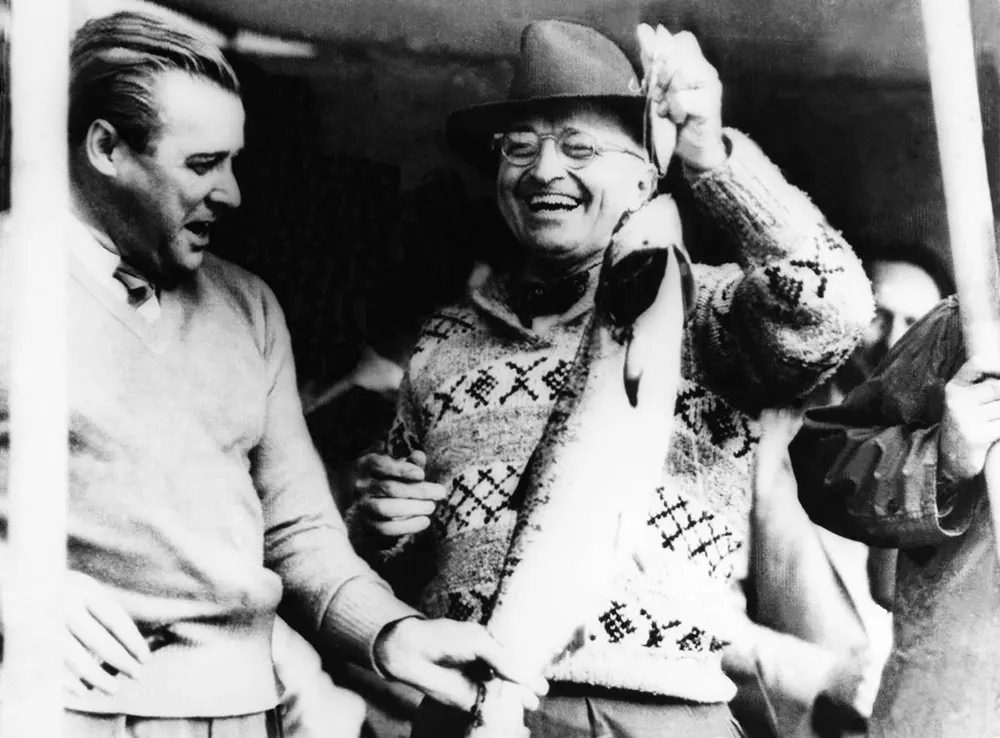Harry Truman fishes at Puget Sound, 1945.