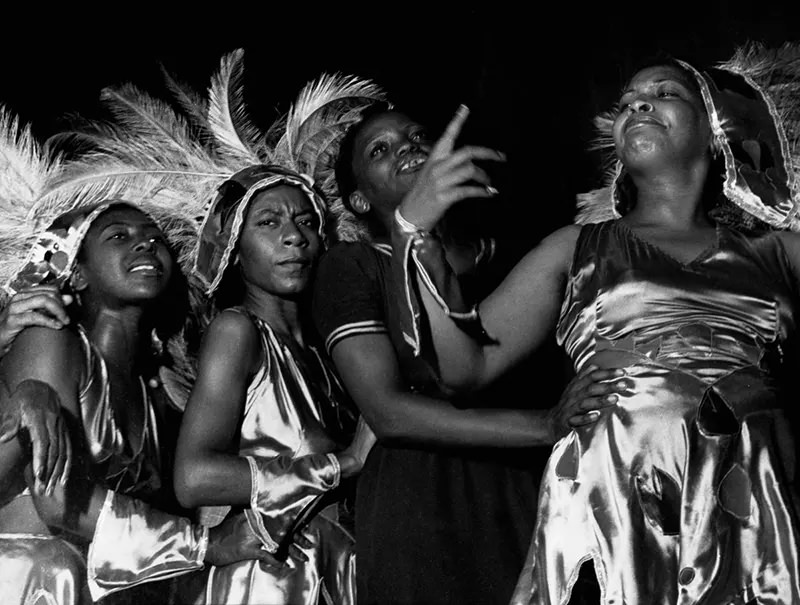 Dancers hold a Carnival celebration at Praca Onze, a busy square in Rio de Janeiro.