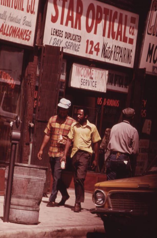 Ghetto street scene in Chicago on the South Side.