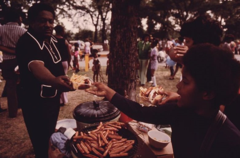 Washington Park on Chicago’s South Side where many Black families enjoy picnicking during the summer.