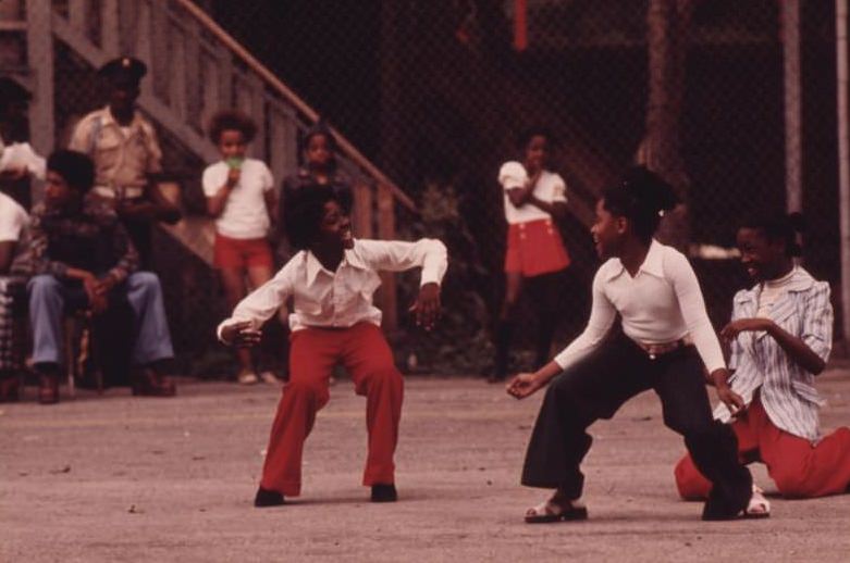 Youngsters performing on an empty lot at 5440 South Princeton Avenue on Chicago’s South Side.