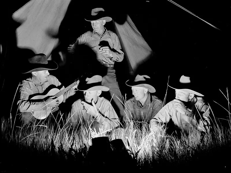 Cowboys Rounding Up Cattle on the Montana Range in 1939