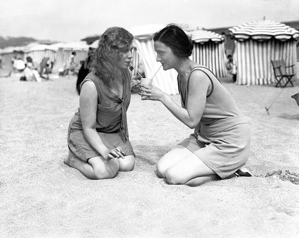 Young Women on the beach of Deauville, 1929