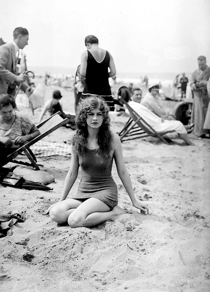 Swimmer on the beach of Deauville, 1925