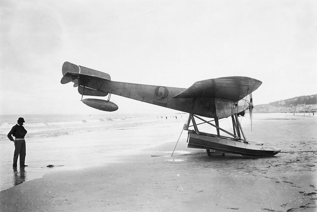 Seaplane on Shore at Deauville, 1919