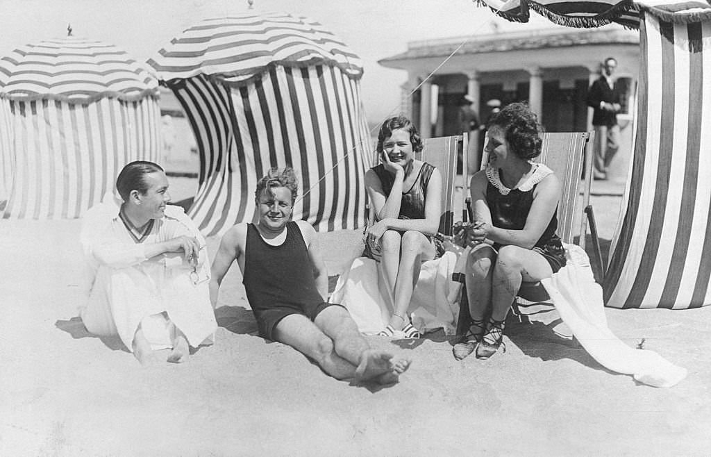 The Pickfords Have Guests at Deauville, 1925