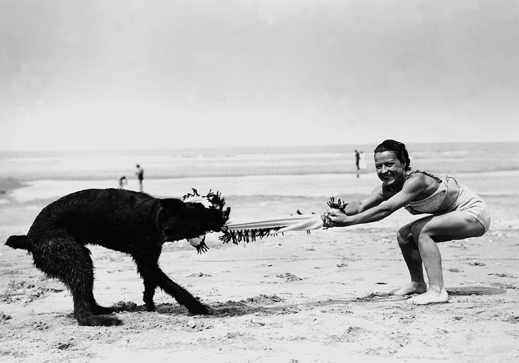 Fun on Deauville Beach in France, 1910s