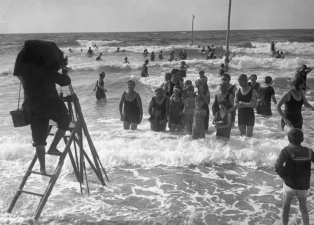 One of the main attractions in the French bathing resort Deauville, 1900