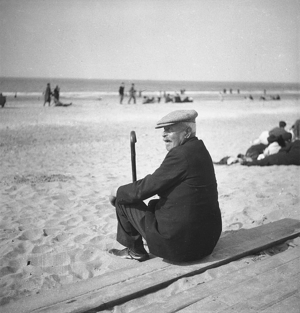 Man on the beach of Deauville, 1937
