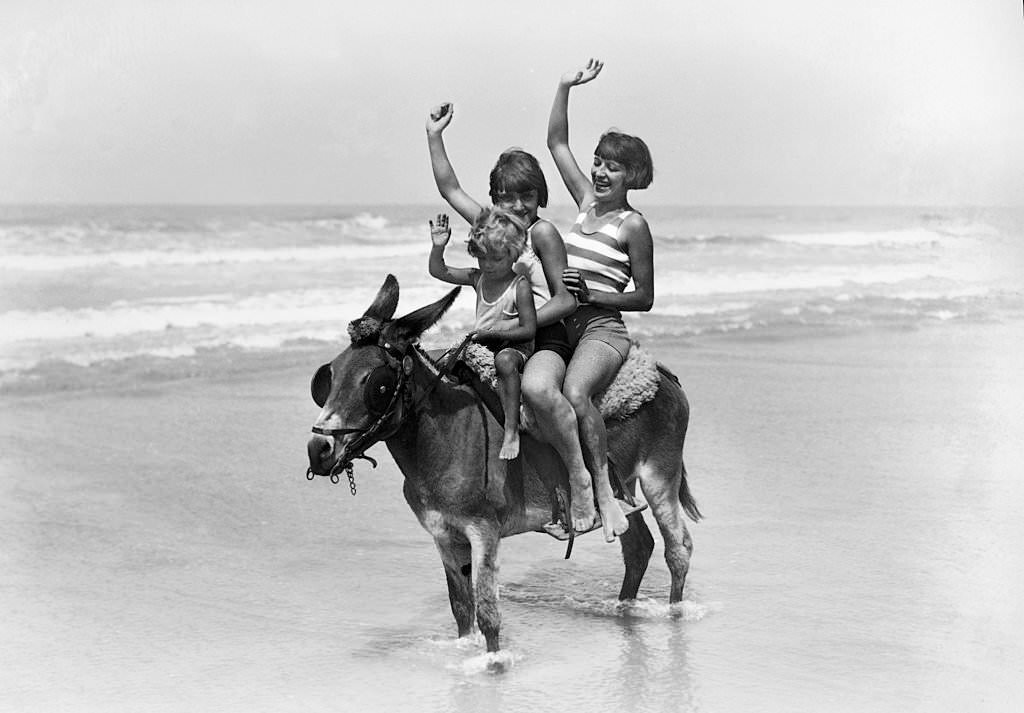 Rider On A Donkey On Deauville Beach, 1929