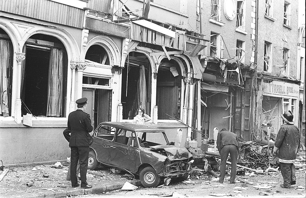 The Dublin car bombing in Parnell Street, 1974