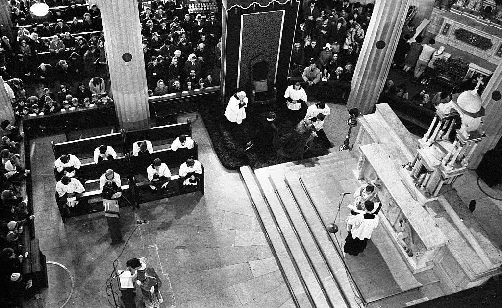 The Archbishop of Dublin Most Rev, Dr, John Charles McQuaid at ceremonies in the Pro-Cathedral in Dublin, 1974