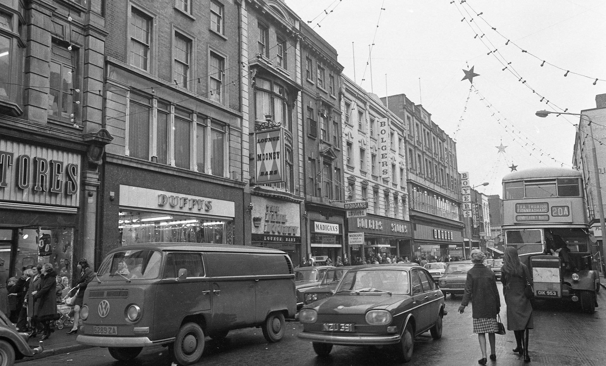 Scenes from Talbot Street and North Earl Street in December 1971