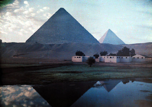 View of the Pyramids of Giza.