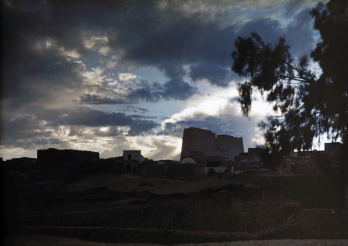 View of the Temple of Edfu at sunset.