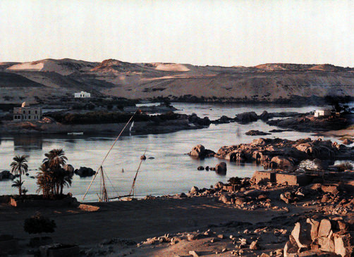 View of the first Nile cataract at Aswan.
