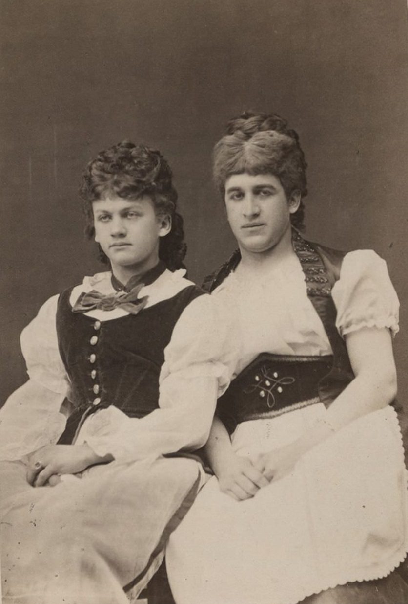 Historical Photos of Estonian frat students that participated in drag shows, 1870-1910