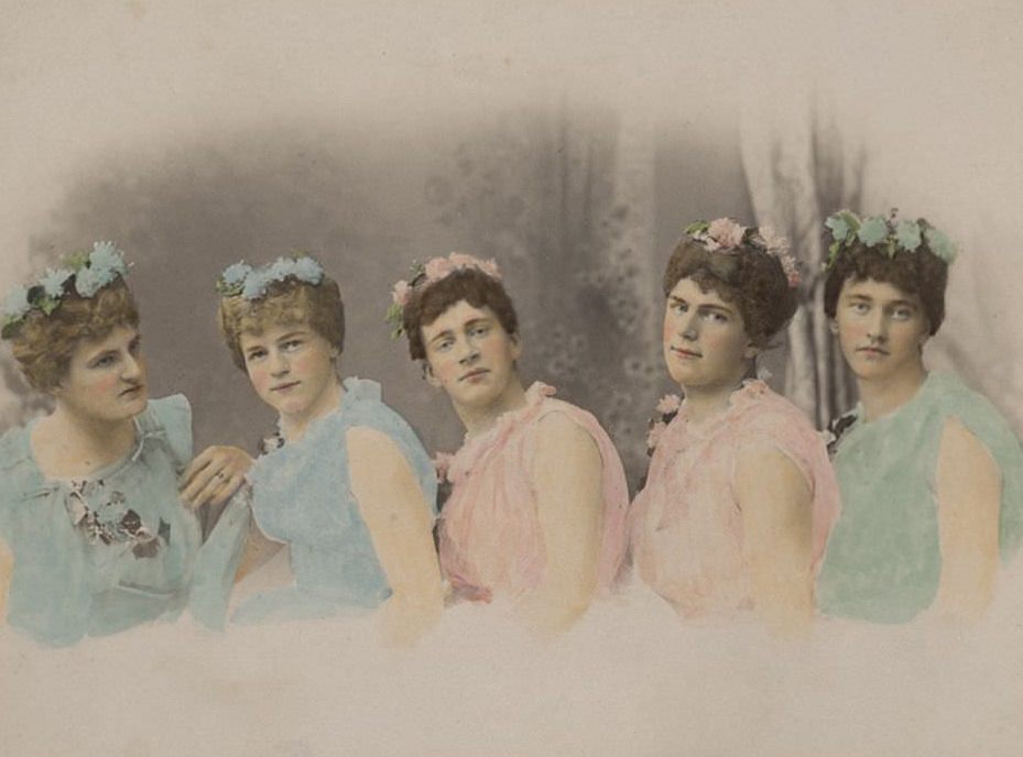 Historical Photos of Estonian frat students that participated in drag shows, 1870-1910