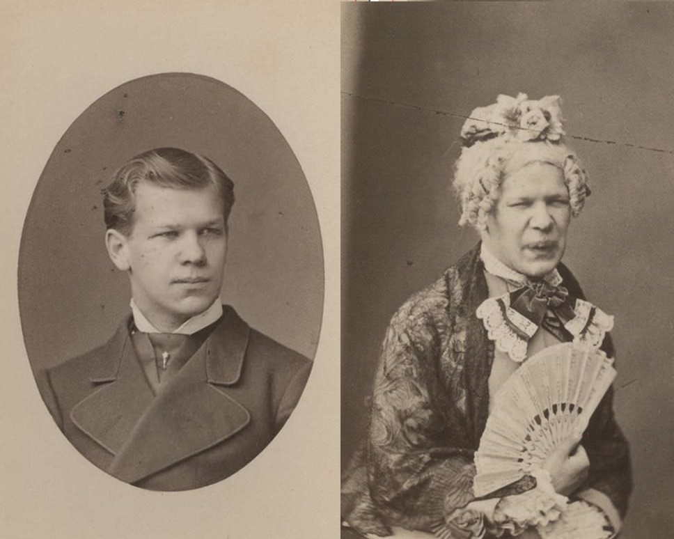 Historical Photos of Estonian frat students that participated in drag shows, 1870-1910