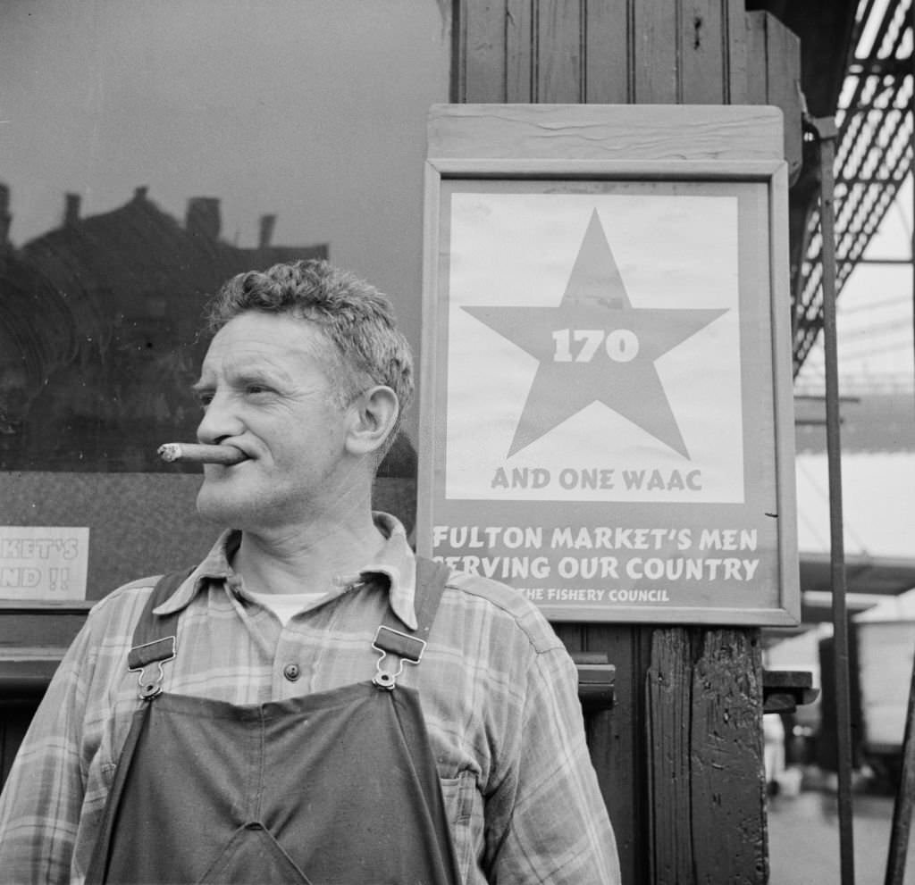 Fulton fish market seller, 1937