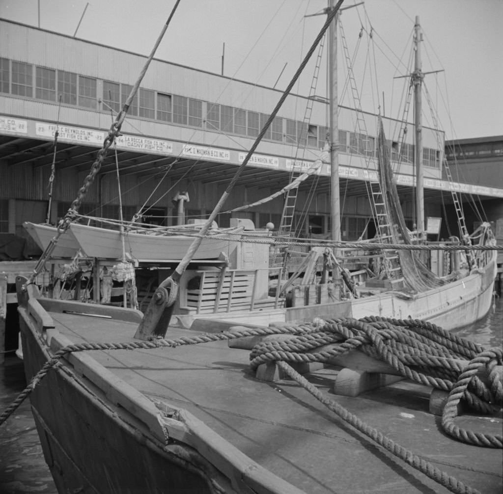 A scene at the Fulton fish market, 1934